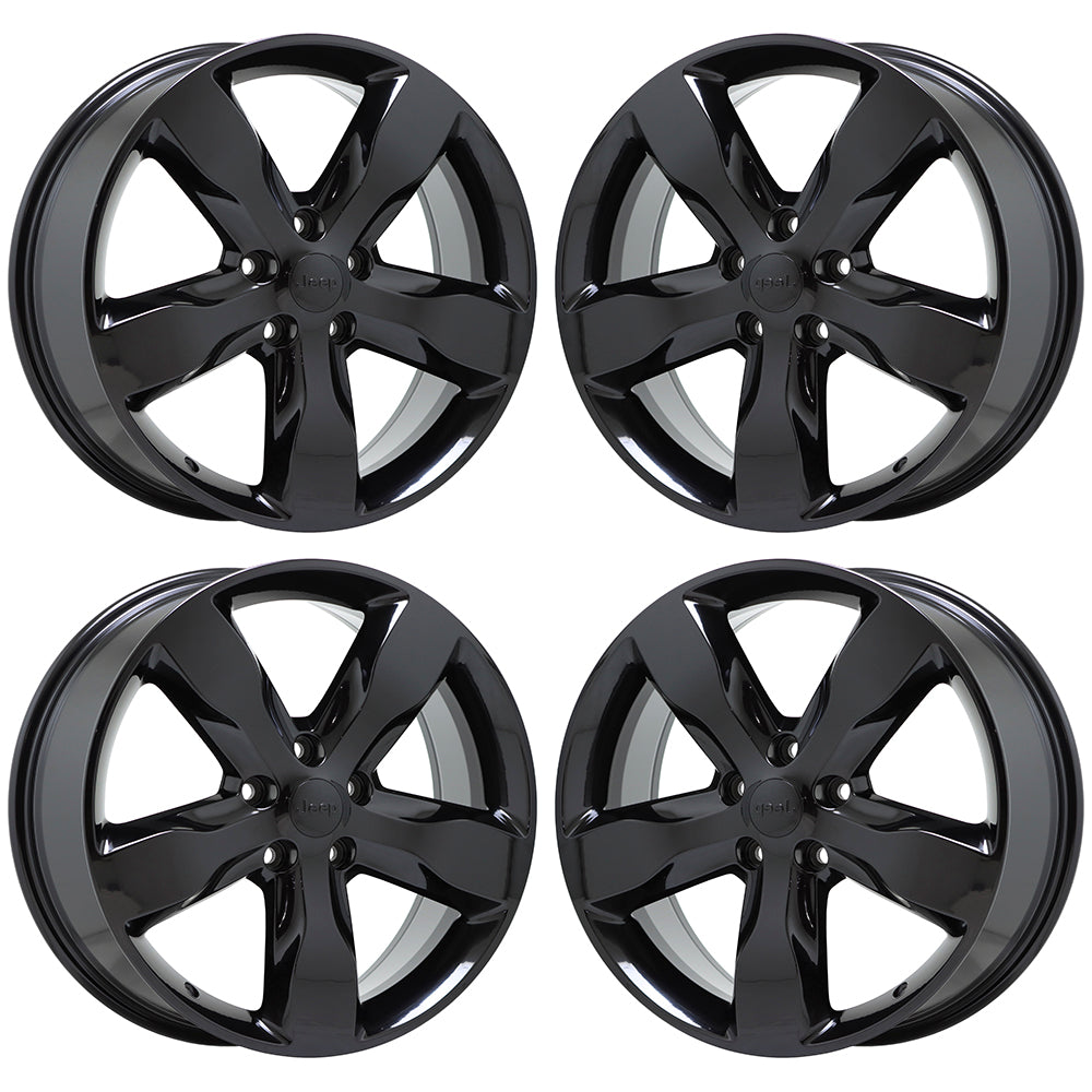 20" Jeep Grand Cherokee Gloss Black wheels rims Factory OEM set 9107 EXCHANGE
